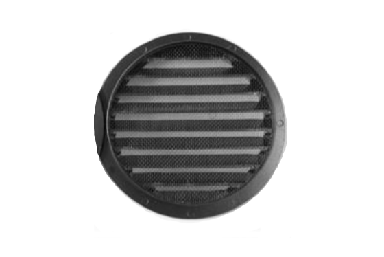 Beluchtingsrooster zwart - 125 Ø
