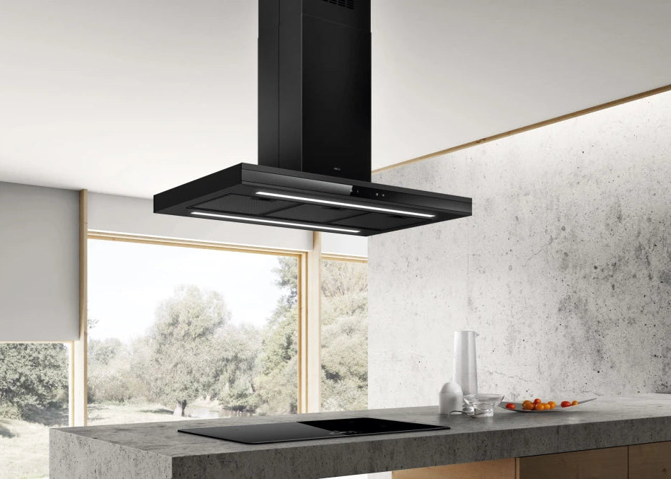 ADELE IS BL MAT/A/90X60 | Zwarte Afzuigkap met Bluetooth en Modern Design